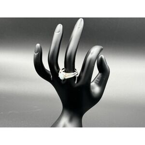 Sterling Silver Reversible Ring Larimar & Amber Stones‎ Size 8.75 Dominican 925